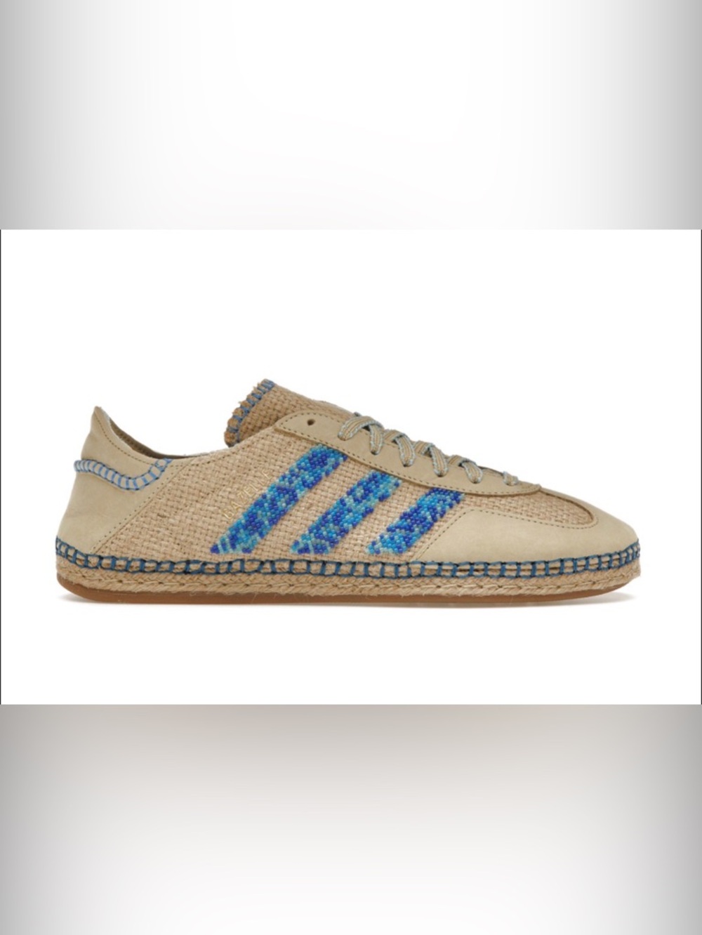 adidas women’s colt gazelle by EC Espadrille Sneaker with Blue Stripes size 10.5